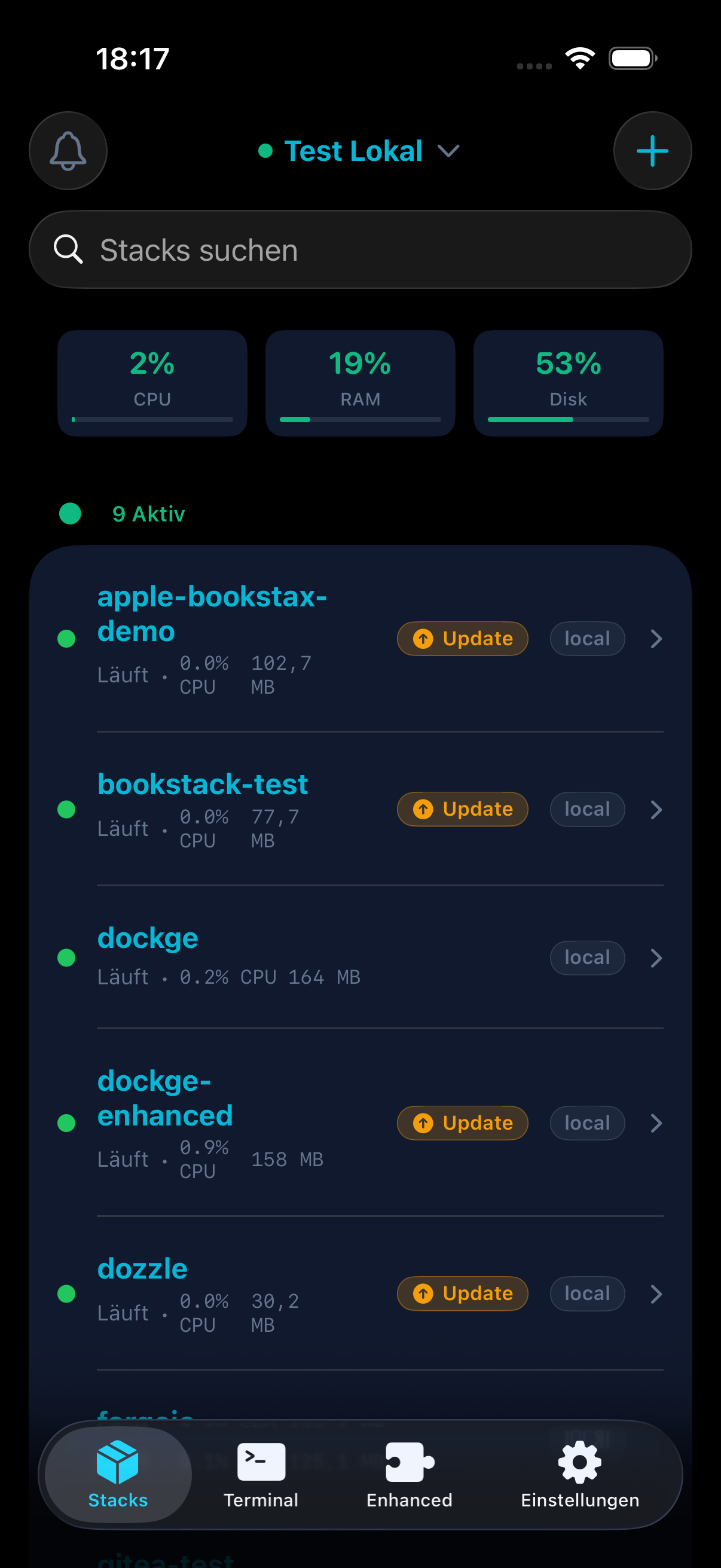 Bildschirmfoto von dock-g